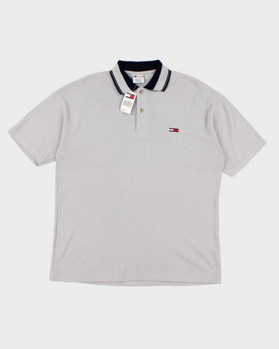 Deadstock Mens Grey Tommy Hilfiger Polo Shirt - L