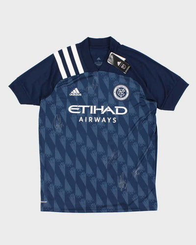 Deadstock Mens Blue Adidas Football Club Jersey - L