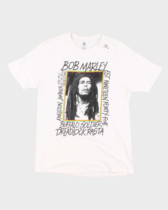 Deadstock Mens Bob Marley White Tee Shirt - L