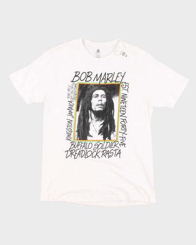 Deadstock Mens Bob Marley White Tee Shirt - L
