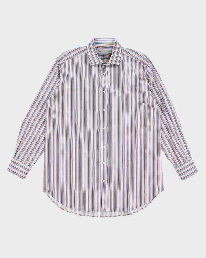 Mens Purple Etro Stripped Shirt - L