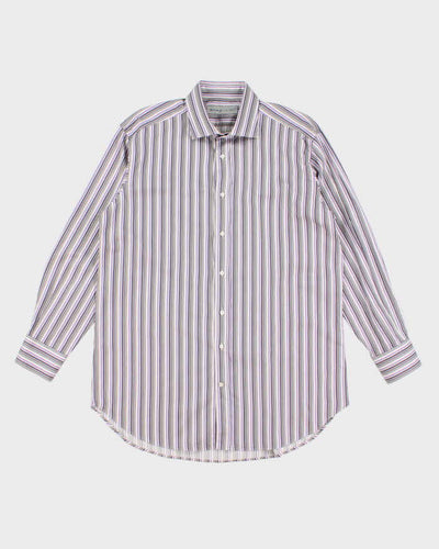 Mens Purple Etro Stripped Shirt - L