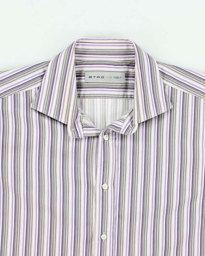 Mens Purple Etro Stripped Shirt - L