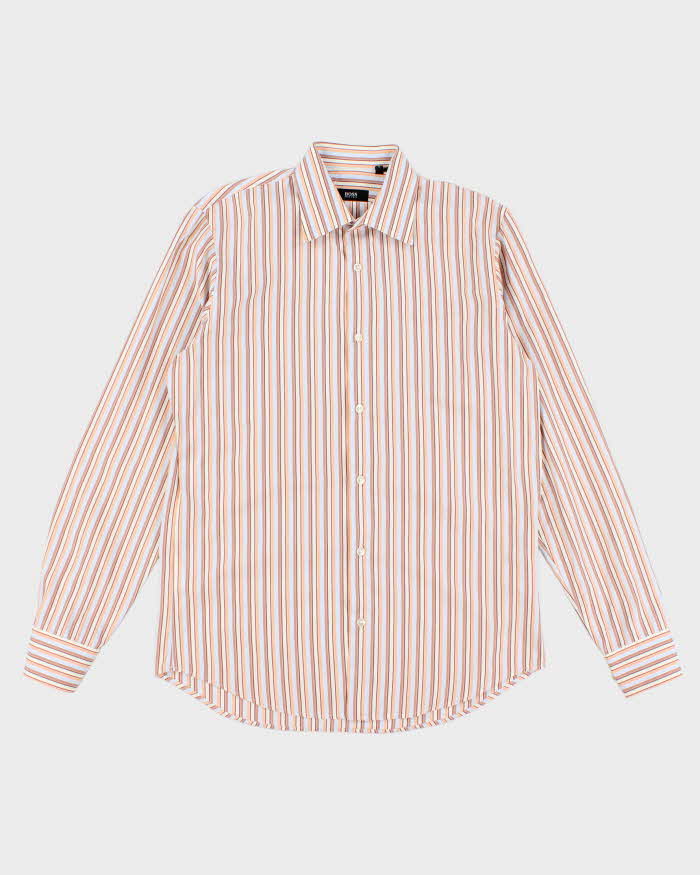 Men's Orange Striped Boss Shirt - M