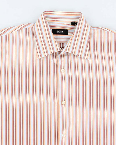 Men's Orange Striped Boss Shirt - M