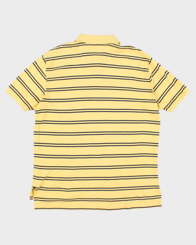 Mens Yellow Striped Ralph Lauren Polo Shirt - L