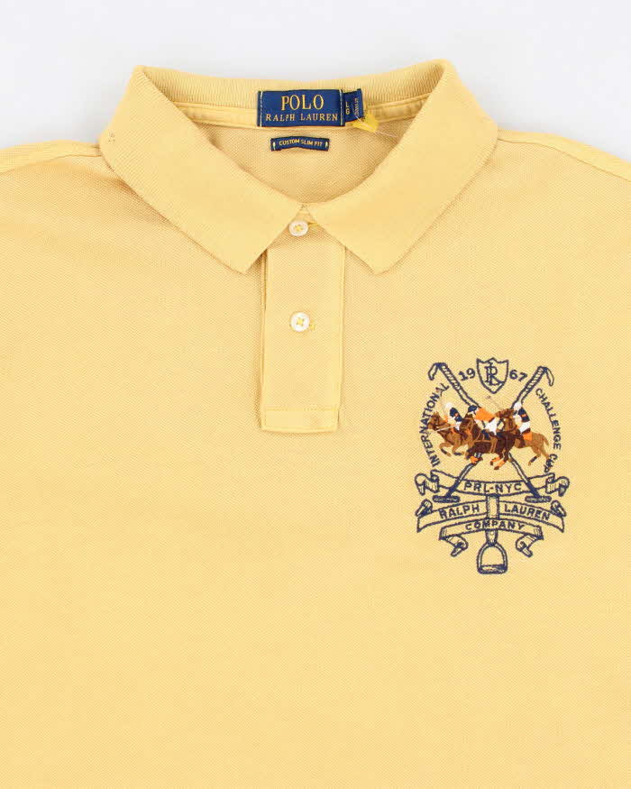 Mens Yellow Ralph Lauren Cotton Equestrian Polo Shirt - L