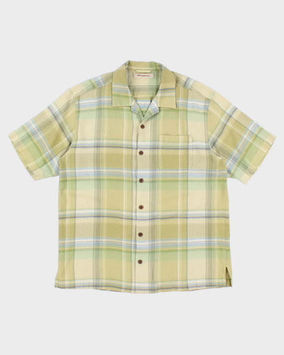 Vintage Mens Tommy Bahamas Green Checked Button Up Shirt - L