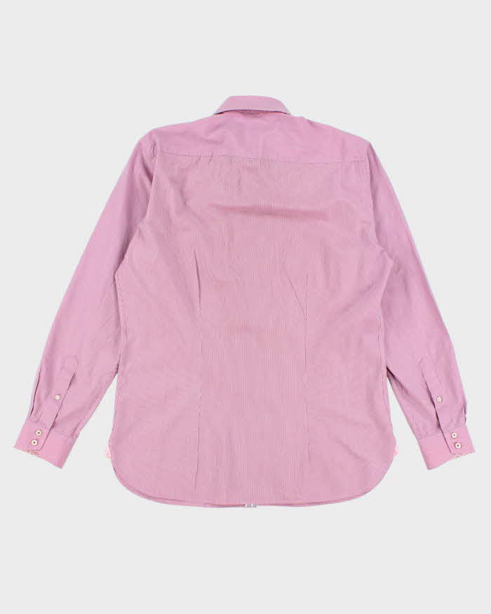 Mens Ted Baker Endurance Pink Stripped Formal Shirt - L/16