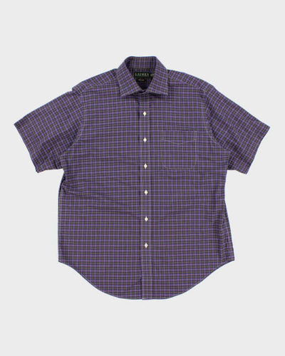 Men's Ralph Lauren Purple Checked Shirt - XL