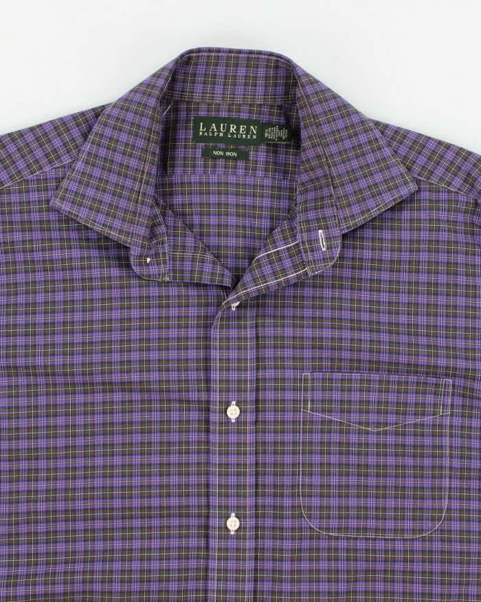 Men's Ralph Lauren Purple Checked Shirt - XL
