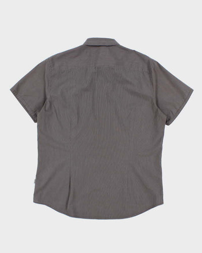 Mens Grey Calvin Klein Button Up Shirt - L
