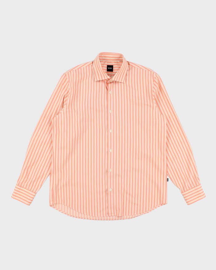 Mens Orange Boss Button Up Shirt - XL