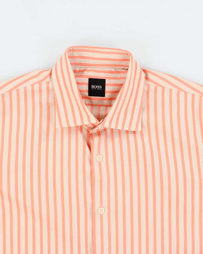 Mens Orange Boss Button Up Shirt - XL