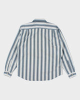 Men's Blue Columbia Stripped Button Up Shirt - L