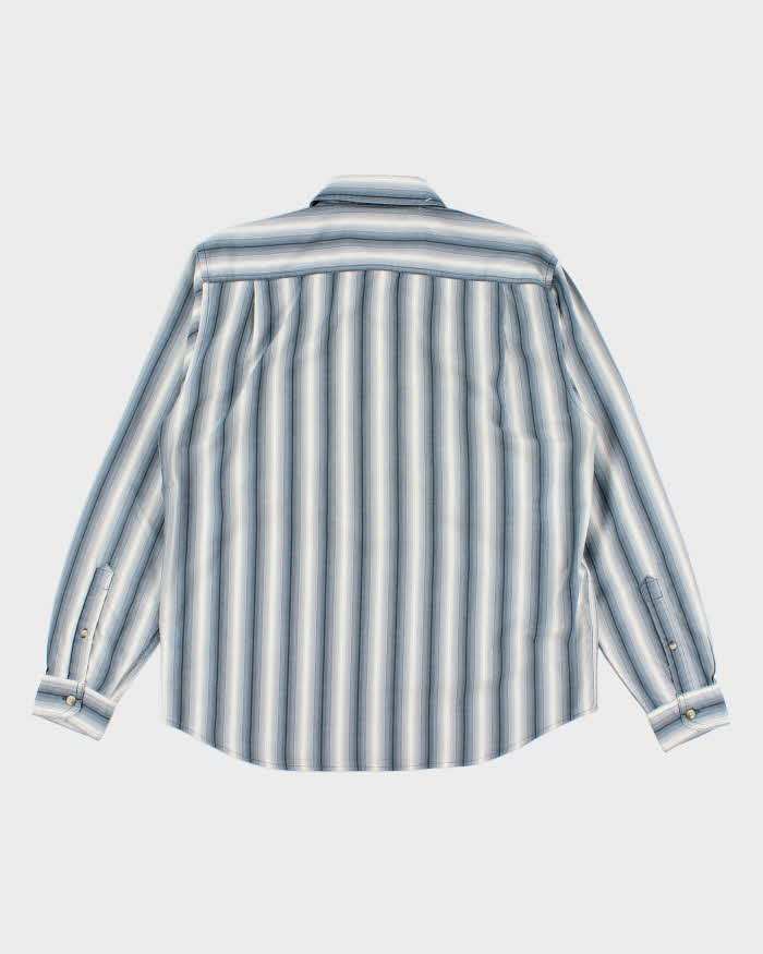 Men's Blue Columbia Stripped Button Up Shirt - L