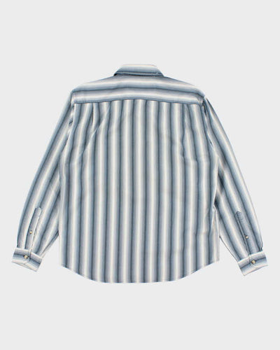 Men's Blue Columbia Stripped Button Up Shirt - L