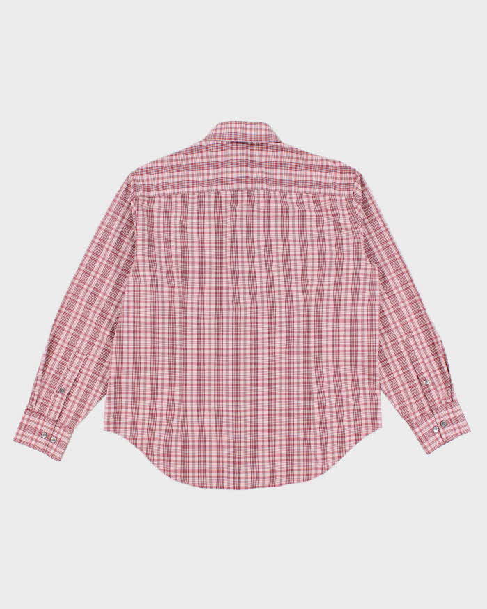 Men's Pink Calvin Klein Checked Button Up Shirt - XL