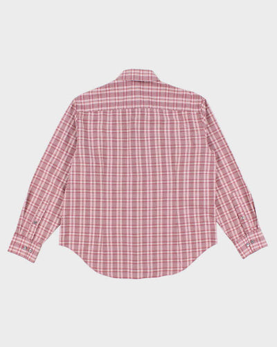 Men's Pink Calvin Klein Checked Button Up Shirt - XL
