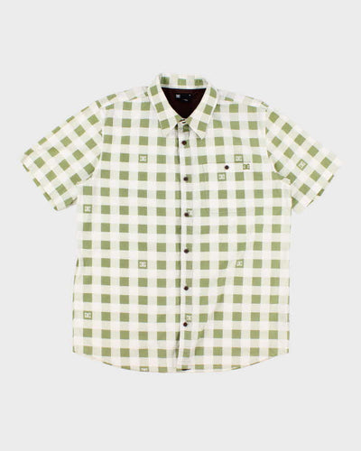 Men's Green Checked D C Button Up Shirt - XL