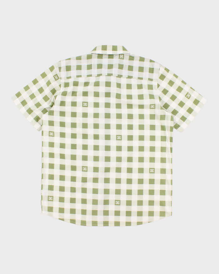 Men's Green Checked D C Button Up Shirt - XL