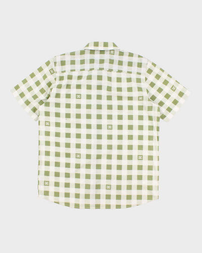 Men's Green Checked D C Button Up Shirt - XL