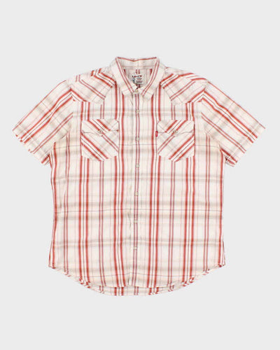 Vintage men's Levis red Checked Western Style Shirt - L