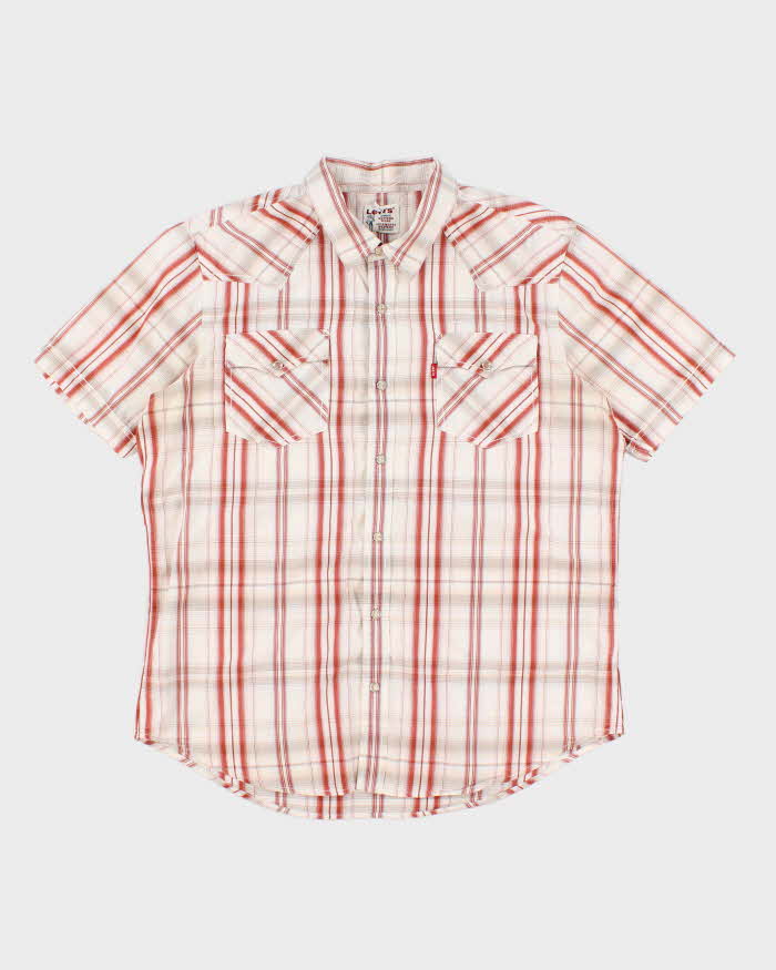 Vintage men's Levis red Checked Western Style Shirt - L