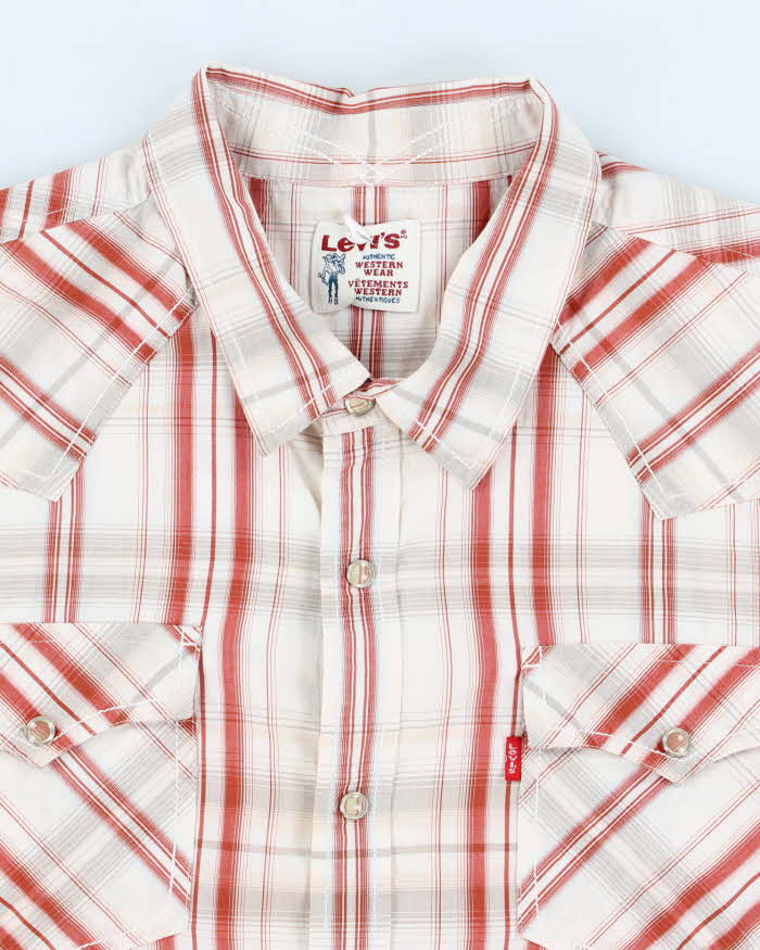 Vintage men's Levis red Checked Western Style Shirt - L