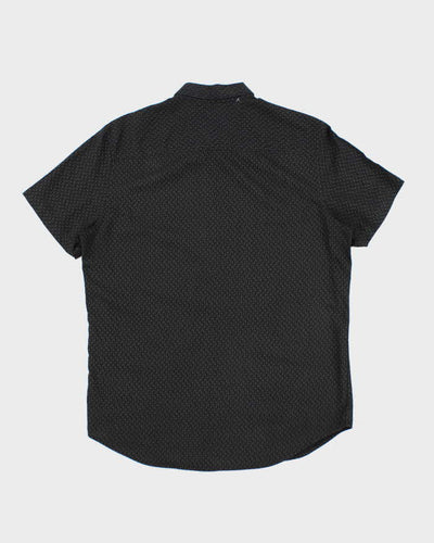 Mens Black Patterned Calvin Klein Button Up Shirt - M