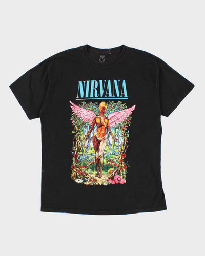 Men's Black Nirvana Graphic T Shirt - L