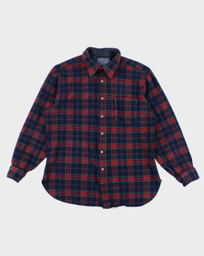 Mens Pendleton Plaid Button Up Pure Wool Shirt - S
