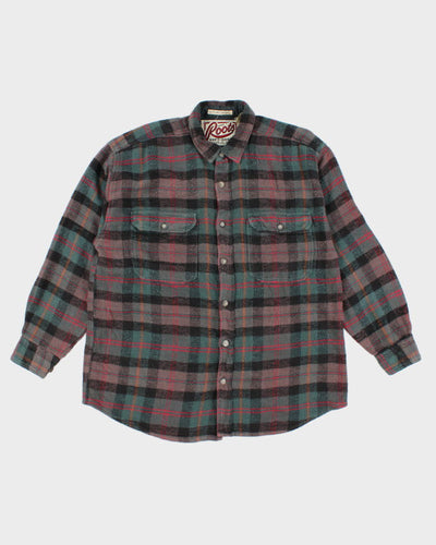 Vintage 90s Roots Thick Flannel Shirt - XXXL