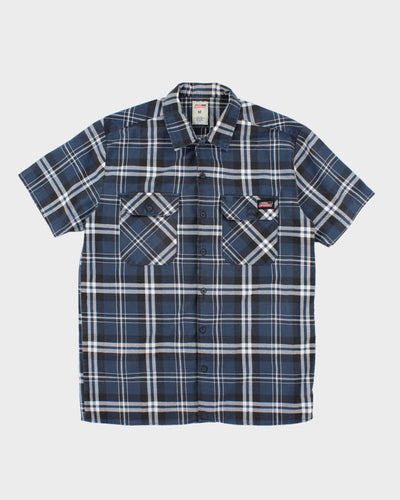 Genuine Dickies Blue Plaid Short Sleeved Shirt - M