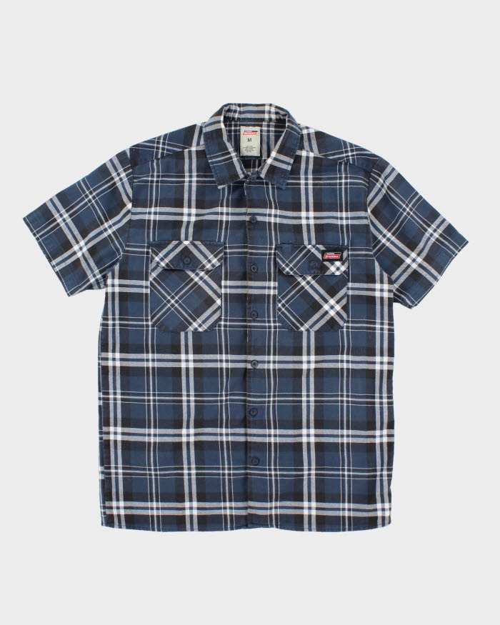 Genuine Dickies Blue Plaid Short Sleeved Shirt - M