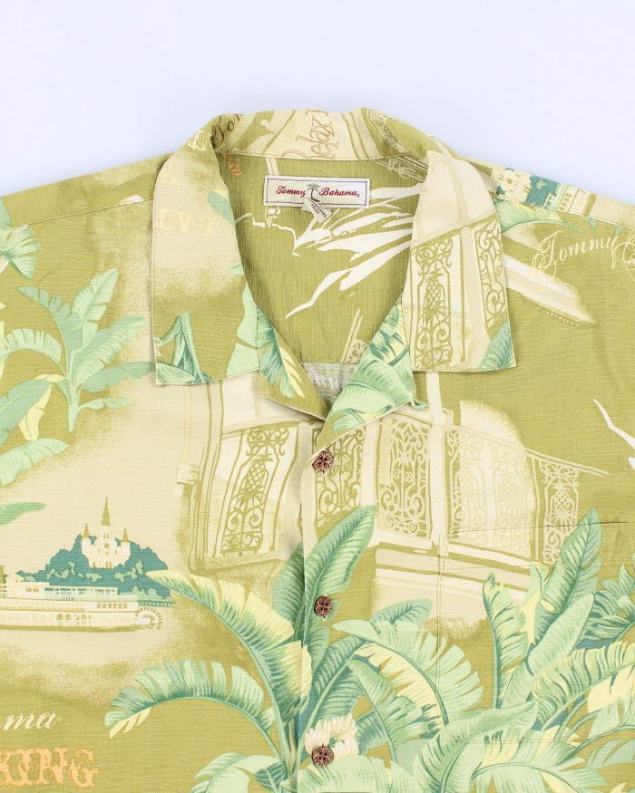 Men's Vintage Green Tommy Bahama Hawaiian Shirt - XL