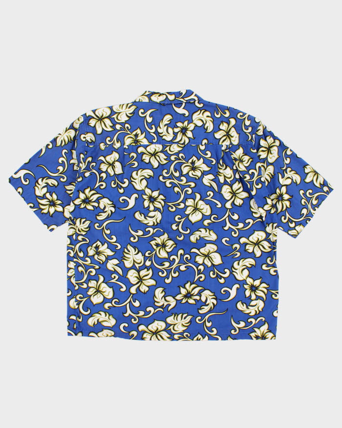 Men's Vintage Blue Hawaiian Shirt - XL