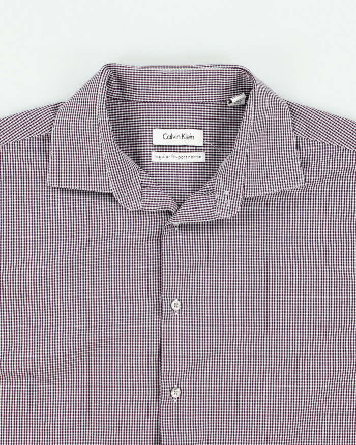 Men's Calvin Klein Blue Checked Button Up Shirt - XL