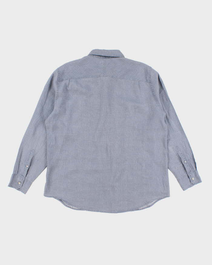 Men's DKNY Blue Checked Button Up Shirt - M
