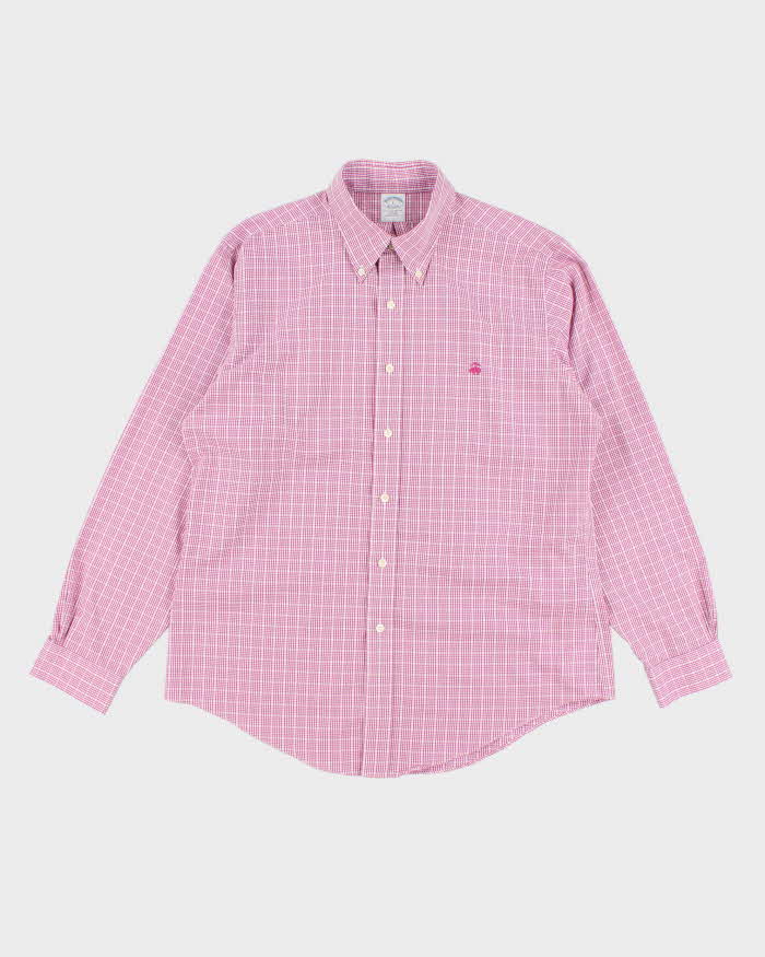 Brooks Brothers Pink Check Shirt - L