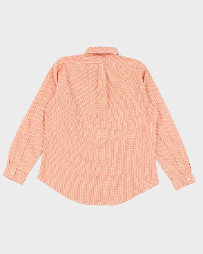 Vintage 90s Ralph Lauren Orange Gingham Shirt - L