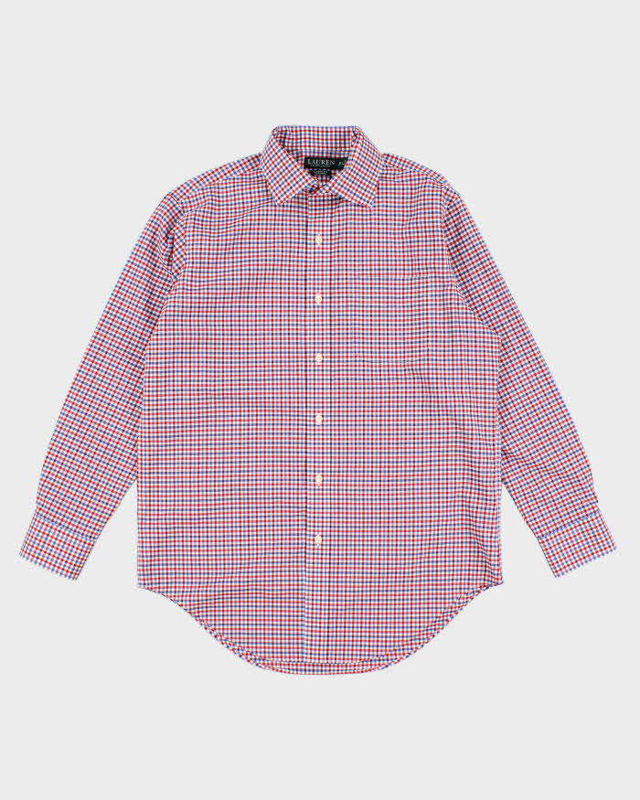 Men's Ralph Lauren Blue And Red Checked Button Up Shirt - M