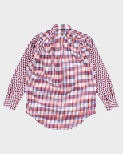 Men's Ralph Lauren Blue And Red Checked Button Up Shirt - M