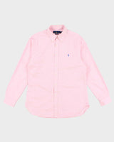 Men's Ralph Lauren Pink Checked Button Up Shirt - M