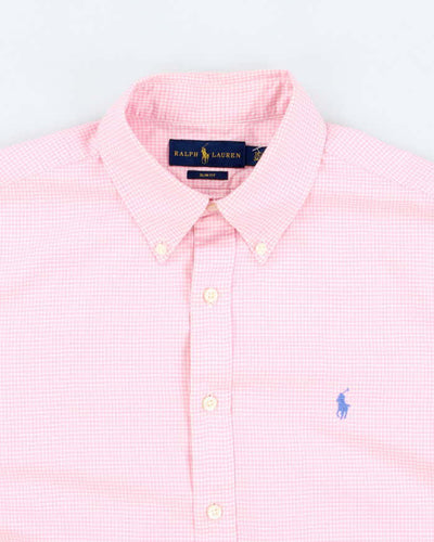 Men's Ralph Lauren Pink Checked Button Up Shirt - M