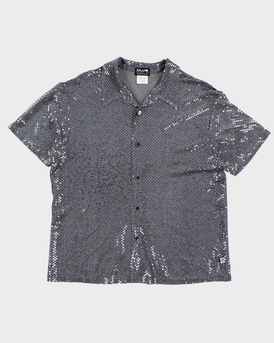 Men's Vintage 90s Metallic Silver Shirt - S