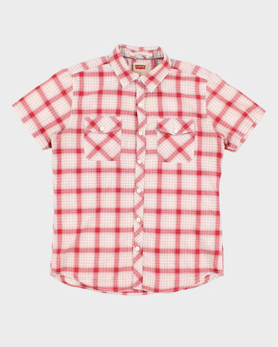 Mens Levi's Red Checked Button Up Shirt - XL