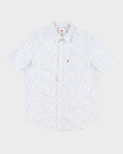 Men's Levi's Blue Patterned Button Up Shirt - XL