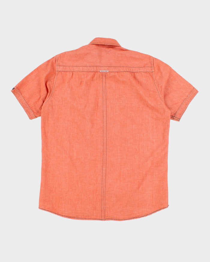 Men's Orange Pint Zero Contrast stitch Button Up Shirt - M