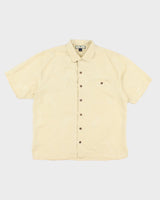 Vintage Men's Tommy Bahama Silk Yellow Hawaiian Shirt - L